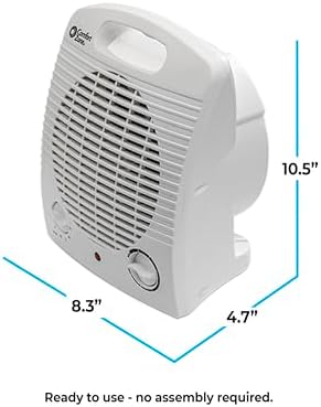 Comfort Zone Indoor Space Heater, Portable, Fan Forced, Electric, Adjustable Thermostat, Overheat Sensor, Safety Tip-Over Switch, & Stay Cool Housing