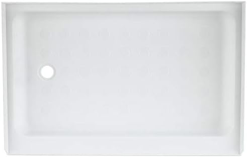 RecPro RV Shower Pan | 36" x 24" x 5" Right Drain in White | RV Shower Base | Camper Shower Pan
