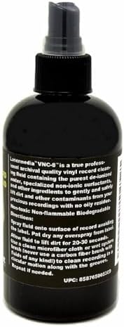 TME Vinyl Record Cleaning Solution Fluid Professional Residue Free 8 Oz (237 ML) Spray Bottle VNC-8 Formulated and Made in USA