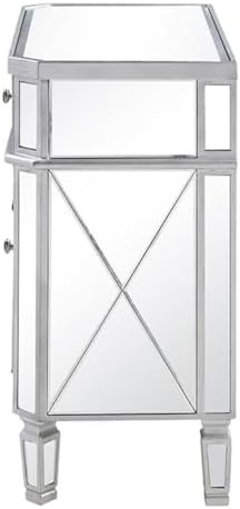 Elegant Lighting Danville 2 Door Mirrored Chest in Silver