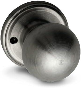 Copper Creek Privacy Interior Door Knob – ANSI Grade-3 Certified, Modern Heavy Duty Handle, Easy Install and Reversible for Bedroom, Bathroom & Closets – Satin Stainless (1 Pack)