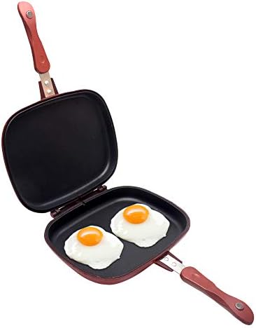 Square Double Sided Frying Pan, Kitchen Non-stick Baking Pancake Pan Omelette Trays, Indoor/Outdoor Camping Sandwich Toaster Grill, Cooks Toasties