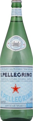 S.Pellegrino Sparkling Natural Mineral Water, 6 Pack of Glass Bottles