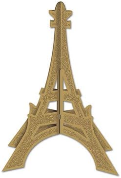 Glittered 3-D Eiffel Tower Centerpiece Party Accessory (1 Count) (1/Pkg)