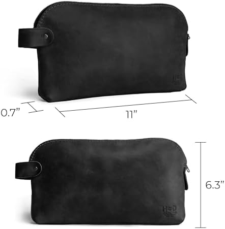 Hide & Drink, Large Rustic All Purpose Utility Bag for Cords & Chargers, Travel Bag, Multi-Purpose Bag, Full Grain Leather