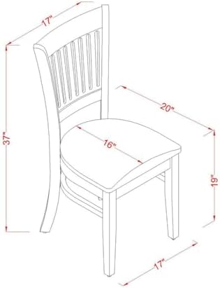 East West Furniture VAC-OAK-C Vancouver Dining Chairs - Linen Fabric Upholstered Wood Chairs, Set of 2, Oak