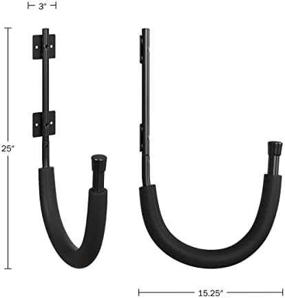 2-Pack of Kayak Storage Hook Sets - Kayak Wall Mount Hangers with 100lb Capacity Per Pair for Paddleboards, Surfboards,