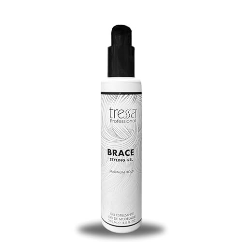 Tressa Professional BRACE Styling Gel, Maximum Hold with Thermal Protection, Volume, Lift and Gloss for Fine and Thinning Hair 8.5 Fl Oz