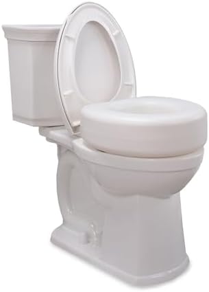 AquaSense 4-Inch Portable Toilet Seat Riser, Elevated Seat for Seniors | Elevated Seat Offers Easy Installation and Sturdy