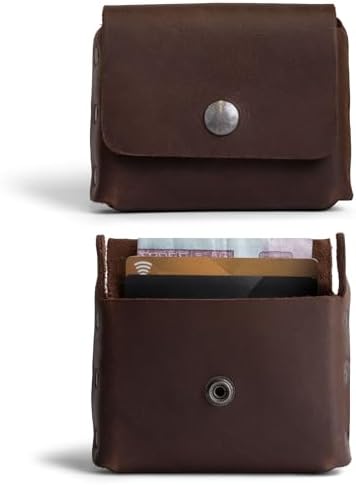 Hide & Drink, Thick Leather Riveted Horizontal Waist Wallet, Holds Up to 12 Cards Plus Folded Bills Coin Holder Organizer, Handmade, Bourbon Brown