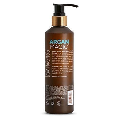 Argan Magic Nourishing Hair Cream - Hydrates, Conditions, and Eliminates Frizz for All Hair Types | Seals in Shine | Paraben Free, (8.5 oz)