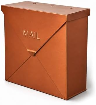 NACH Mailboxes for Outside Wall Mount, 10 x 10 x 4 inch Rustic Brown Mail Boxes for House Outside