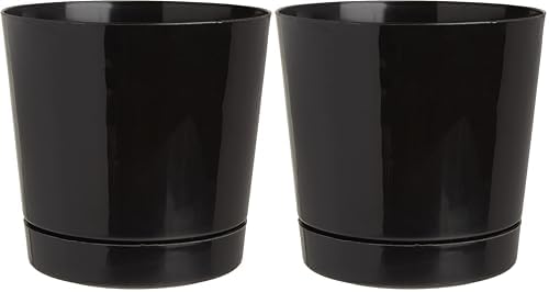 Novelty Majestic Full Depth Round Cylinder Pot, Glossy White, 8-Inch (10082)