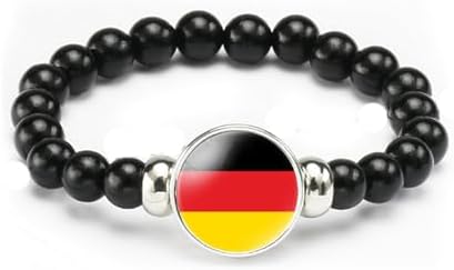 vmcoatdu National Flag Bracelet Elastic Rope Beaded Bracelet Support Your Country Travel Souvenir Gifts for Men Women