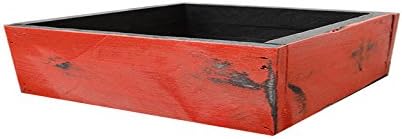 IGC Red - Large 24" Wedding Bridal Party Wood/Wooden Centerpiece Planter Vase Flower Floral Container - Distressed Vintage Rustic Reclaimed