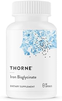 THORNE Iron Bisglycinate, 25 mg Iron Supplement, 60 Capsules | Enhanced Absorption Without Gastrointestinal Side Effects*, Chelated Iron Capsules