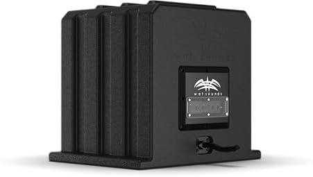 Wet Sounds | Stealth AS-10 | High Efficiency, 10" Active Marine Powered Subwoofer with Built-in 500 Watt Amp | Remote Level Control Included (Black)