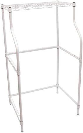 Magic Chef Compact Home Laundry Stand with Upper Dryer Shelf, White | Compact Laundry Stand, White Powder Coated Metal