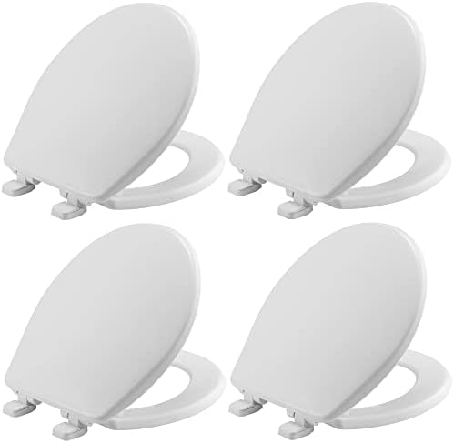 Mayfair Caswell Modern Slow Close Toilet Seat, Durable Plastic, Elongated, White