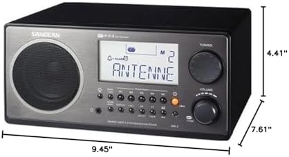 Sangean WR-2BK FM-RBDS AM Wooden Cabinet Digital Tuning Radio (Black) (Renewed)