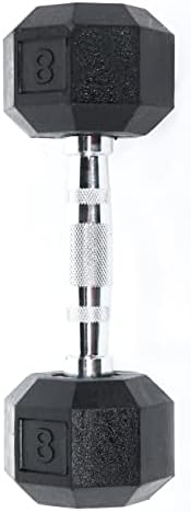 Ader Octagon Deluxe Professional Rubber Dumbbell Contoured Handle, Sold As 1 Piece (2 Lbs-120 Lbs)