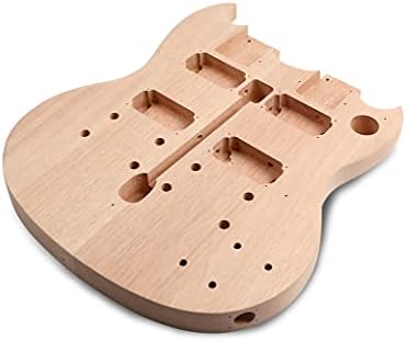 DIY Electric Guitar Kit Double Neck 12 String Beginner Guitar Kit | Mahogany Body, Mahogany Neck, Rosewood Fretboard, Right Handed, Chrome Hardware
