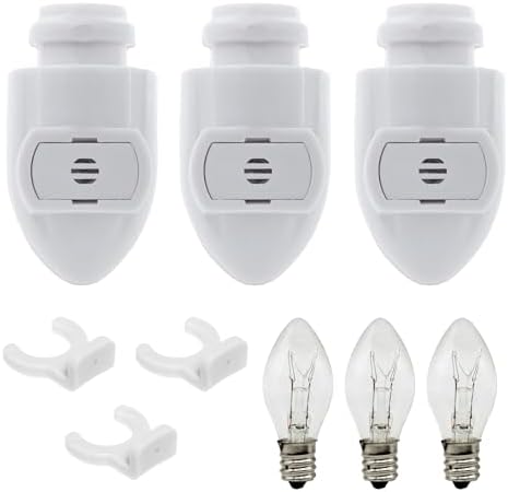 Creative Hobbies White Auto On Sensor Plug in Night Light Module Includes 3 Bulbs and 3 Plastic Clips