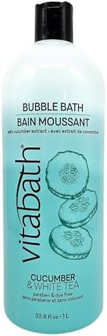 Vitabath Cucumber & White Tea Bubble Bath Rich Foaming Bubbly Soak & Relaxing Aromatherapy Moisturizing & Nourishing Indulgent Suds for Women & Men