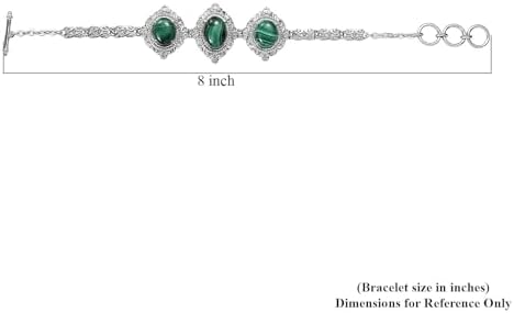 Malachite 29.35 ctw Bracelet in Stainless Steel 7.00 In