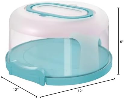Top Shelf Elements Round Cake Carrier Two Sided Cake Holder Serves as Five Section Serving Tray, Portable Cake Stand Fits 10 inch Cake