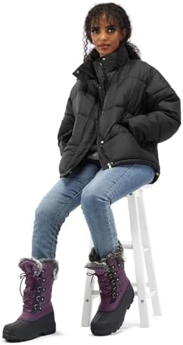 mysoft Women's Snow Boots Waterproof Mid-Calf Winter Boots