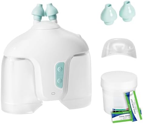 Sonmol Nasal Irrigation System with 50 Salt Packets for Congestion Relief | 2 Modes Sinus Rinse Machine, Self-Cleaning Nose Cleaner for Adult