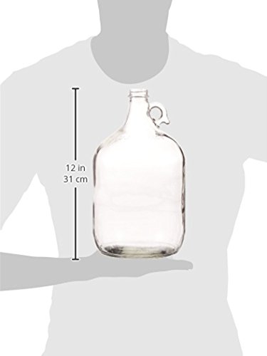 1 Gallon Glass Jug | 128 oz Clear Container Without Stopper or Cap | Reusable Glass Water Jug for juice, oils, syrups and liquid detergent, with a sturdy handle for storage | Laundry container