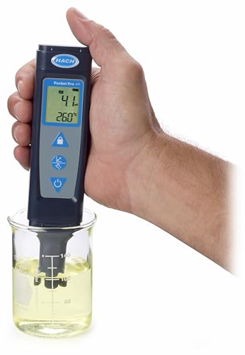 Hach Pocket Pro pH Tester, pH and Temp Testing, 9531000 | pH Meter for Water Analysis, Large LCD Screen, Replaceable Batteries, Built-in Diagnostics