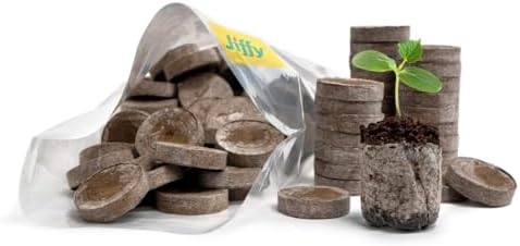 100 Count- Jiffy 36 MM Peat Soil Pellets Seeds Starting Plugs: Indoor Seed Starter- Start Planting Indoors for Transplanting to Garden or Planter Pot | Starter- Start Planting Indoors for Transplanting to Garden or Planter Pot