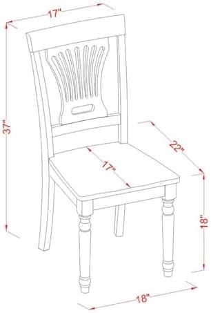 East West Furniture PVC-WHI-W Plainville Dining Chairs - Stylish Back Wood Seat Kitchen Chairs, Set of 2, Buttermilk & Cherry