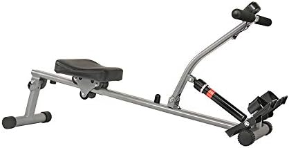 Sunny Health & Fitness Compact Hydraulic Rower with 12-Level Resistance | Full-Body Cardio, Joint-Friendly, Lightweight & Portable, Quiet & Smooth Ride, Easy-Assembly, Free SunnyFit App
