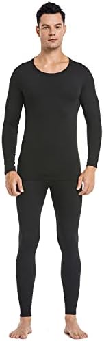 PISIQI Thermal Underwear Men Long Johns Set Ultra-Soft with Fleece Lined Base Layer Winter Skiing Warm Top & Bottom