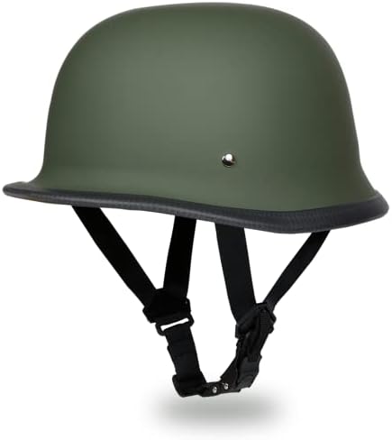 Daytona Half Shell German Motorcycle Helmets, DOT Approved for Superior Safety and Style – Comfortable, Durable, and Perfect for Riders Who Want a Retro Look with Modern Protection Standards