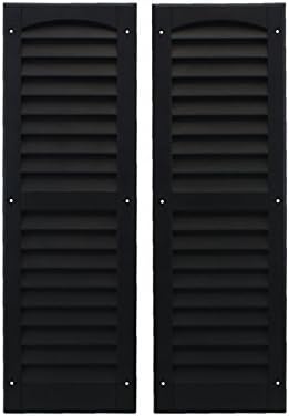 Shed Windows and More Louvered Shed Shutter or Playhouse Shutter Black 9" X 27" Sold by The Pair