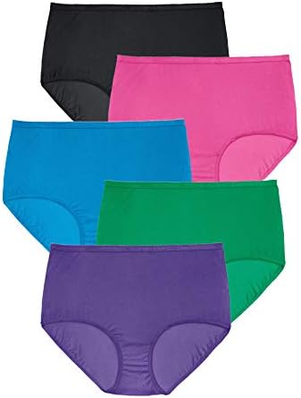 Comfort Choice Plus Size 5-Pack Classic Silky Nylon Brief