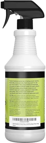 Exterminators Choice - 32 oz Peppermint Rodent Defense Spray - Great for Lawns, Gardens, Attics, and Garages - Non-Toxic Deterrent for Pest Control - Repels Mice and Rats - Safe for Kids and Pets