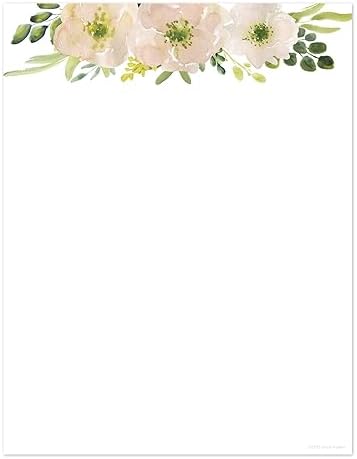 Great Papers! Lush Greenery Letterhead / 80 Floral Sheets 8.5" x 11" Beautiful Watercolor Botanical All Occasion Letter Paper