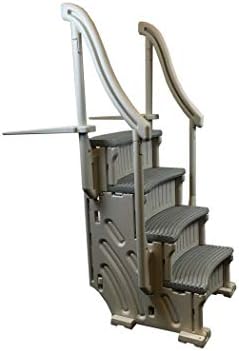 Confer CCX-ADD 4-Step Above Ground Swimming Pool Entry Steps Curved Add-on, Gray