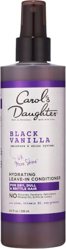 Carol's Daughter Black Vanilla Leave In Conditioner for Curly, Wavy or Natural Hair, Moisturizing Hair Care for Dry, Dull or Brittle Split Ends, 8 Fl Oz