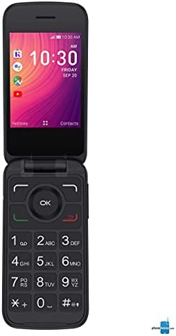 Alcatel GO FLIP 3 Black 4GB 4052W (GSM Unlocked) Flip Phone - For Senior Easy Use (Renewed)