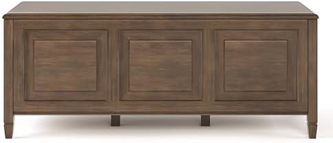 SIMPLIHOME Connaught 51" Wide Solid Wood Trunk Bench in Natural