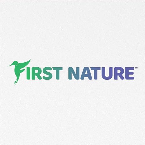 First Nature Hummingbird Feeder - 10 Feeding Ports - Red Base | Wide Mouth Prevents Messy Spills - Sealing Ring Prevents Bottom Leaks - Multi-Port Base Accommodates Flocks