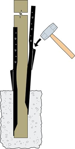 Simpson Strong-Tie FPBM44E E-Z Mender Fence Post Repair Bracket - for 4x4 Wood Post, 12-Gauge Steel Build, Black Powder Coating