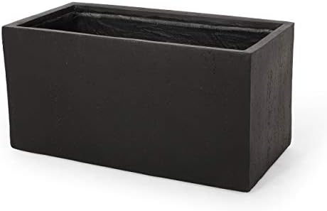 Christopher Knight Home Vanessa Outdoor Modern Large Cast Stone Rectangular Planter, White